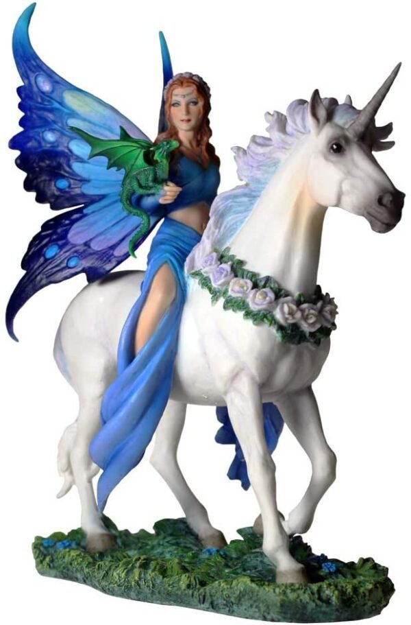 Artist Collections~ Realm of Enchantment Anne Stokes 27cm Figurine, Resin, Blue, One Size