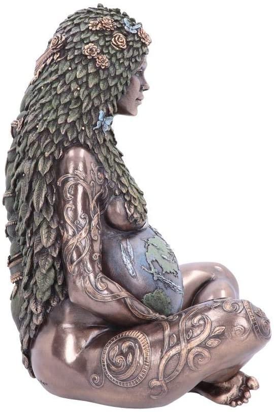 Mythology Collection~ Ethereal Mother Earth Gaia Art Statue Figurine, Polyresin, Bronze, 30cm