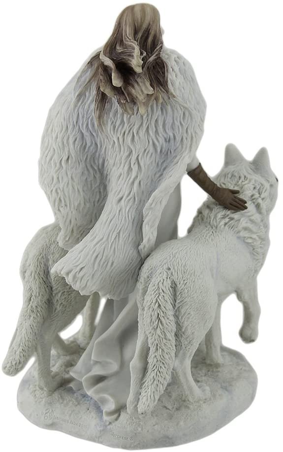 Magic  Collection~Winter Guardians by Anne Stokes Snow Wolves and Mistress Statue