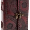 Witchcraft~Handmade Large 8" Embossed Leather Bound Journal with lock Genuine Brown Antique Old personal Diary notebook journal Men Women Hand embossed
