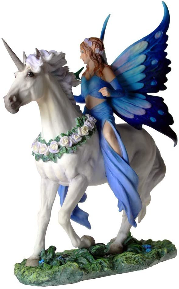 Artist Collections~ Realm of Enchantment Anne Stokes 27cm Figurine, Resin, Blue, One Size