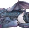 Nemesis Now U4940R0 Little Dream Blue Dragon and Hatchling Sleeping Figurine, Polyresin, 20.3cm