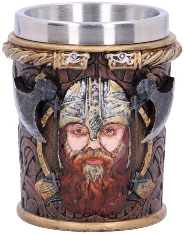 Magicun N.Giftware~Drakkar Viking Dragon Boat Shot Glass, Resin w/stainless steel insert, Brown, One Size