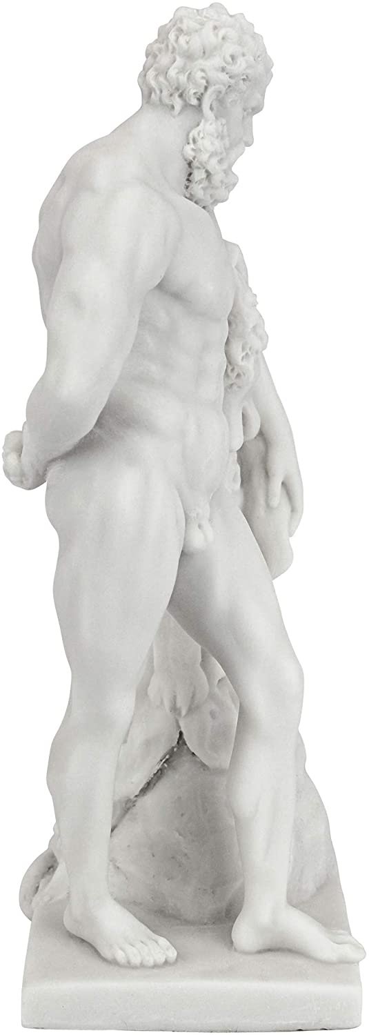 Magic  Collection~Design Toscano WU74741 Farnese Hercules Roman God Statue, 10 Inch, Bonded Marble Polyresin, White