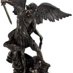 Magic  Collection~Saint Michael Slays Lucifer Bronzed Sculptured Statue 31 in.