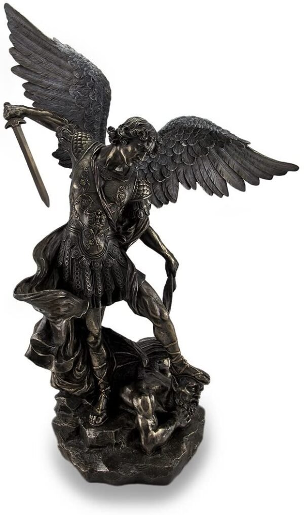 Magic  Collection~Saint Michael Slays Lucifer Bronzed Sculptured Statue 31 in.