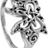 Sterling Silver Butterfly Pentagram Pentacle Ring (Size 4-15)