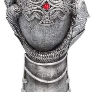 Mythology Collection~ B1179D5 Gauntlet Goblet 23cm Grey, Resin w/Stainless Steel Insert
