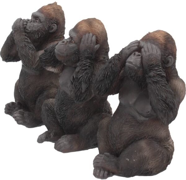Magicun N.Giftware~Three Wise Gorillas Figurine 13.5cm Black