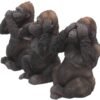 Animal Collection~ H3523J7 Three Wise Gorillas Figurine 13.5cm Black