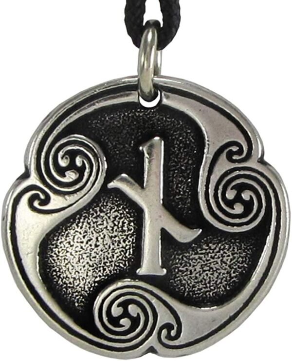 Soloman Pentant~Pewter Nied Naudiz Rune of Constraint Pendant Necklace