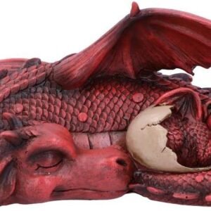 Fantasy Collection~ Little Dream Red Dragon and Hatchling Sleeping Figurine, Polyresin, One Size