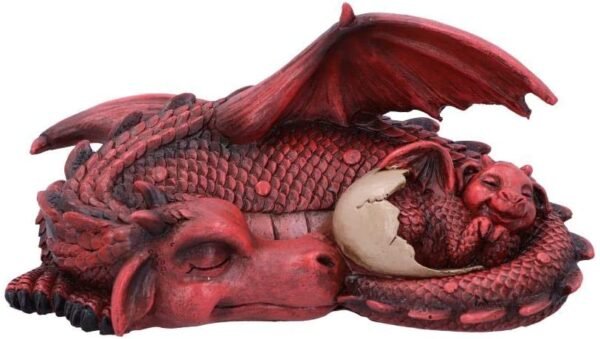 Fantasy Collection~ Little Dream Red Dragon and Hatchling Sleeping Figurine, Polyresin, One Size