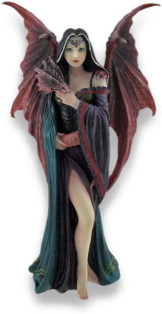 Magic  Collection~Anne Stokes `Soul Mates` Gothic Female and Dragon Statue