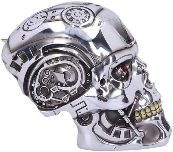 Magicun N.Giftware~T-Terminator Head Wall Plaque 16cm Silver, Polyresin, 23cm