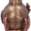 Steampunk Collection~Steampunk Pipe Up Modified Skull Ornament, Polyresin, Bronze, One Size