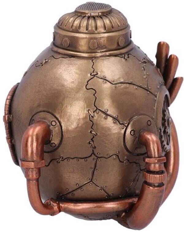 Steampunk Collection~Steampunk Pipe Up Modified Skull Ornament, Polyresin, Bronze, One Size