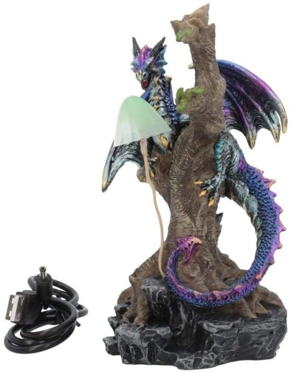 Nemesis Now Woodland Defender Light Up Dragon Figurine 16.5cm Brown, Resin