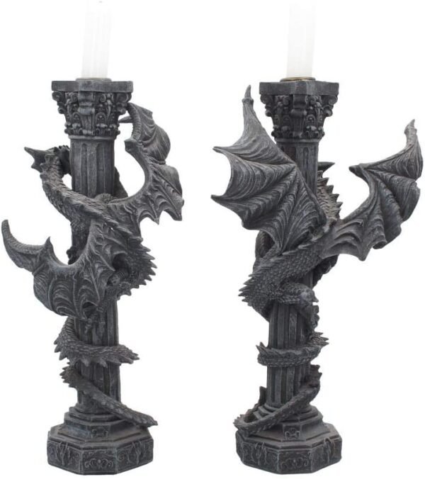 Nemesis Now Guardians of The Light Set of 2 28cm Candle Holder, Black