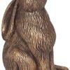 Spirit of Equinox Moon Gazing Hare Terracotta Garden Ornament - Bronze - 31 cm