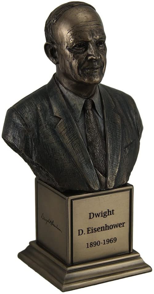 Magicun  Collection~American President Dwight D. Eisenhower Bronze Finish Statue On Inscribed Plinth