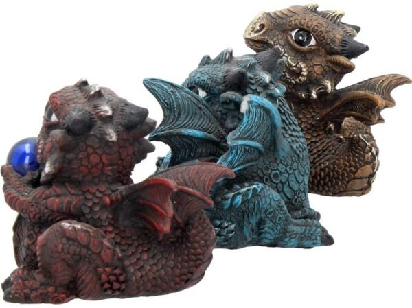 Magicun N.Giftware~Citrene Aquamarine Ruby Set of 3 8cm, Resin, Multi-Coloured, One Size