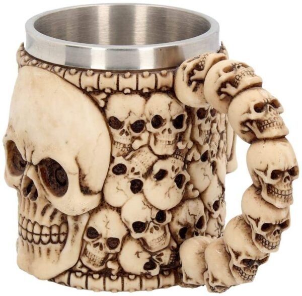 Dark Collection~Tankard Of Skulls Mug 14cm Ivory