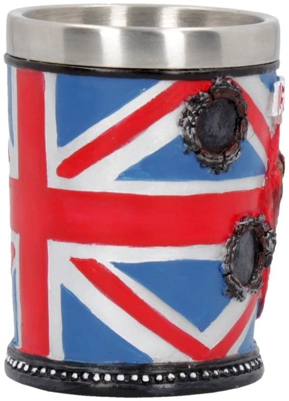 Band Merchandise~ B4126M8 Iron Maiden Shot Glass 7cm Blue, Resin w/Stainless Steel Insert