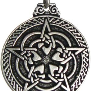Soloman Pentant~Pewter Celtic Knot Pentacle for Protection Wiccan Necklace Pendant