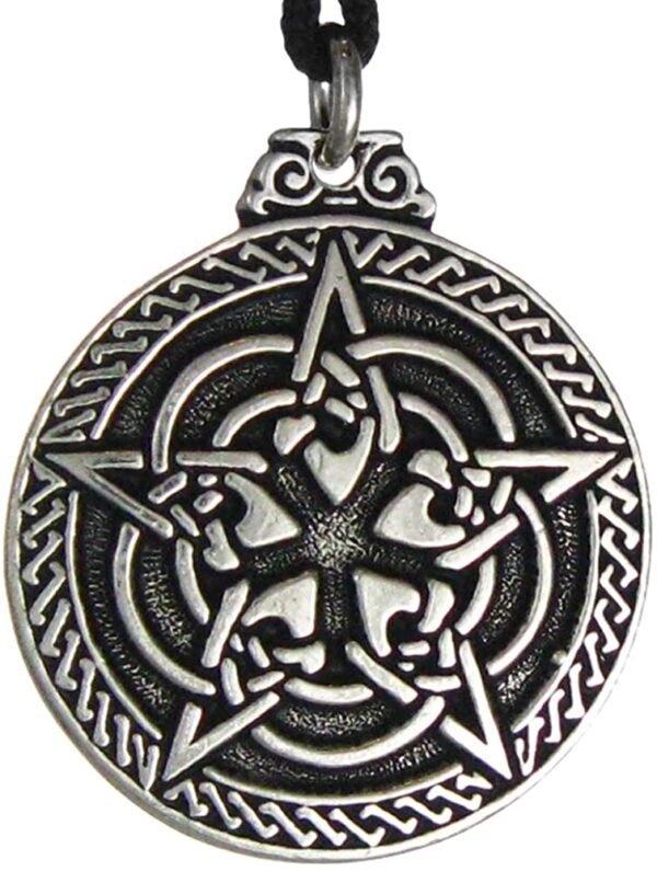 Soloman Pentant~Pewter Celtic Knot Pentacle for Protection Wiccan Necklace Pendant