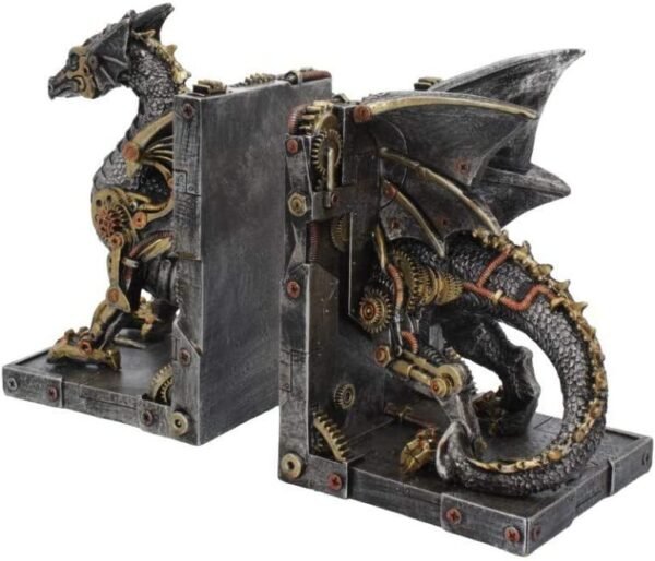 Steampunk Collection~Dracus Machina Bookends 27cm, Bronze