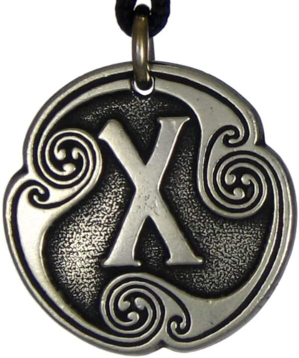 Soloman Pentant~Pewter Geofu Norse Rune of Love Pendant Necklace