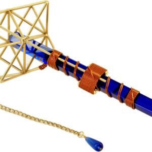 Crystal Wand Healing Tool - Earth Vajra Etheric Weaver Pendant Meditation Pendant with Magnets & Copper Wire - 8"