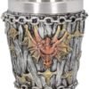 Fantasy Collection~ Dragon Kingdom Set of 4, Shot Glasses 6.5cm Silver, Resin w/Stainless Steel Insert