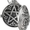 Dryad Design Sterling Silver Celtic Swirl with Hidden Pentacle Pentagram Locket