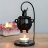 Spirit of Equinox Hanging Cauldron Pagan Oil Burner Witches Witchcraft Home Decor Black Wax Warmer Aroma Diffuser Candle Tea Light