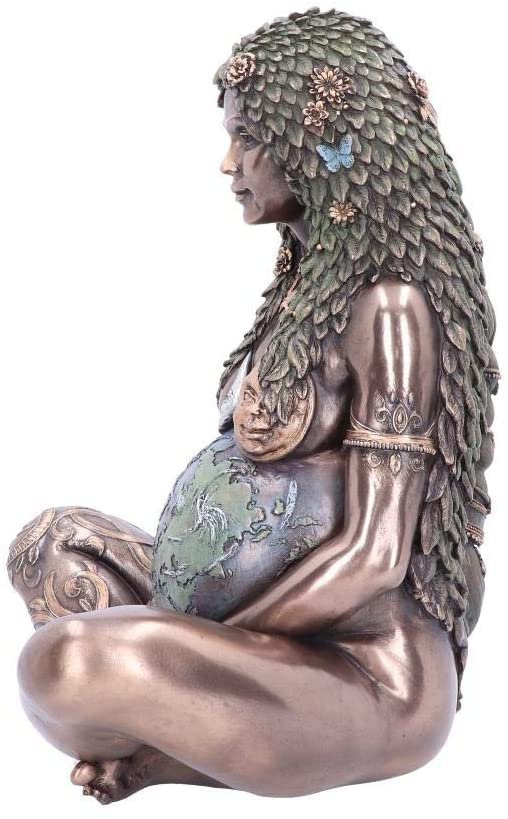 Mythology Collection~ Ethereal Mother Earth Gaia Art Statue Figurine, Polyresin, Bronze, 30cm