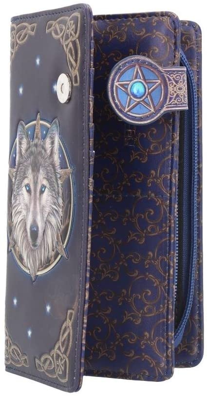 Artist Collections~ Wild One Lisa Parker Embossed Purse 19cm Blue, PU, Size