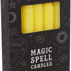 Spirit Of Equinox Magic Spell-Success Set of 12 Yellow Candles 10cm, 10.3 x 7.3 x 2.5 cms