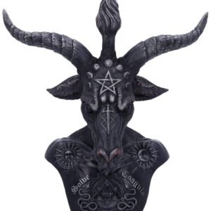 Dark Collection~Celestial Black and Silver Baphomet Bust, Polyresin, 33cm
