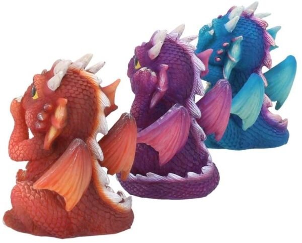 Nemesis Now B3756K8 Three Wise Dragonlings Figurine 8.5cm Red, Resin