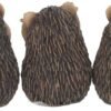Magicun N.Giftware~Three Wise Hedgehogs Figurine 9cm Brown
