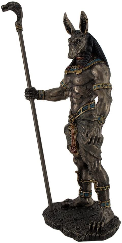 Magicun  Collection~Anubis Holding Cobra Head Scepter Statue