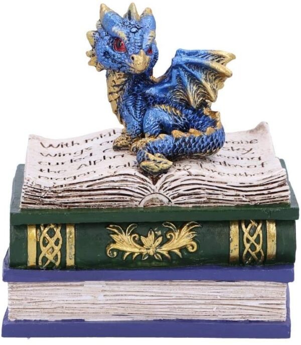 Fantasy Collection~ Blue Dragonling Diaries Dragon Book Box, Polyresin, One Size