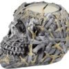 Dark Collection~Cranial Blade 10cm Set of 4 Skull Tealight Holders Silver, Resin, One Size