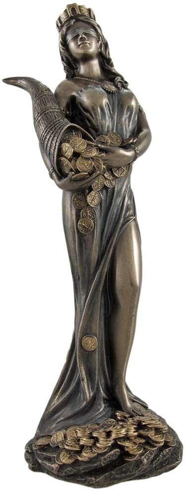 Magic  Collection~Bronzed Fortuna Roman Goddess of Fortune Statue Tykhe 7 in.