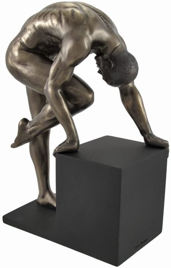 Magic  Collection~Bronzed Nude Male on Platform Bending Pose