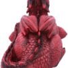 Fantasy Collection~ Ruby Dreaming Sleeping Red Dragon Figurine, Polyresin, One Size