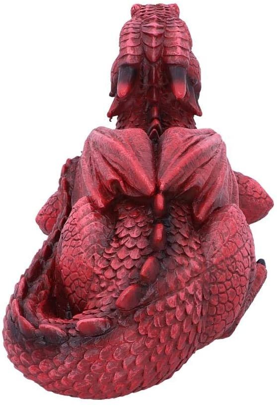 Fantasy Collection~ Ruby Dreaming Sleeping Red Dragon Figurine, Polyresin, One Size