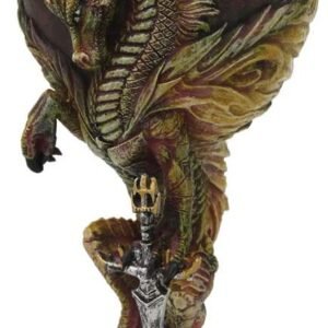 Fantasy Collection~ Ruth Thompson Flame Blade Red Fire Dragon Goblet Glass, 17.8cm